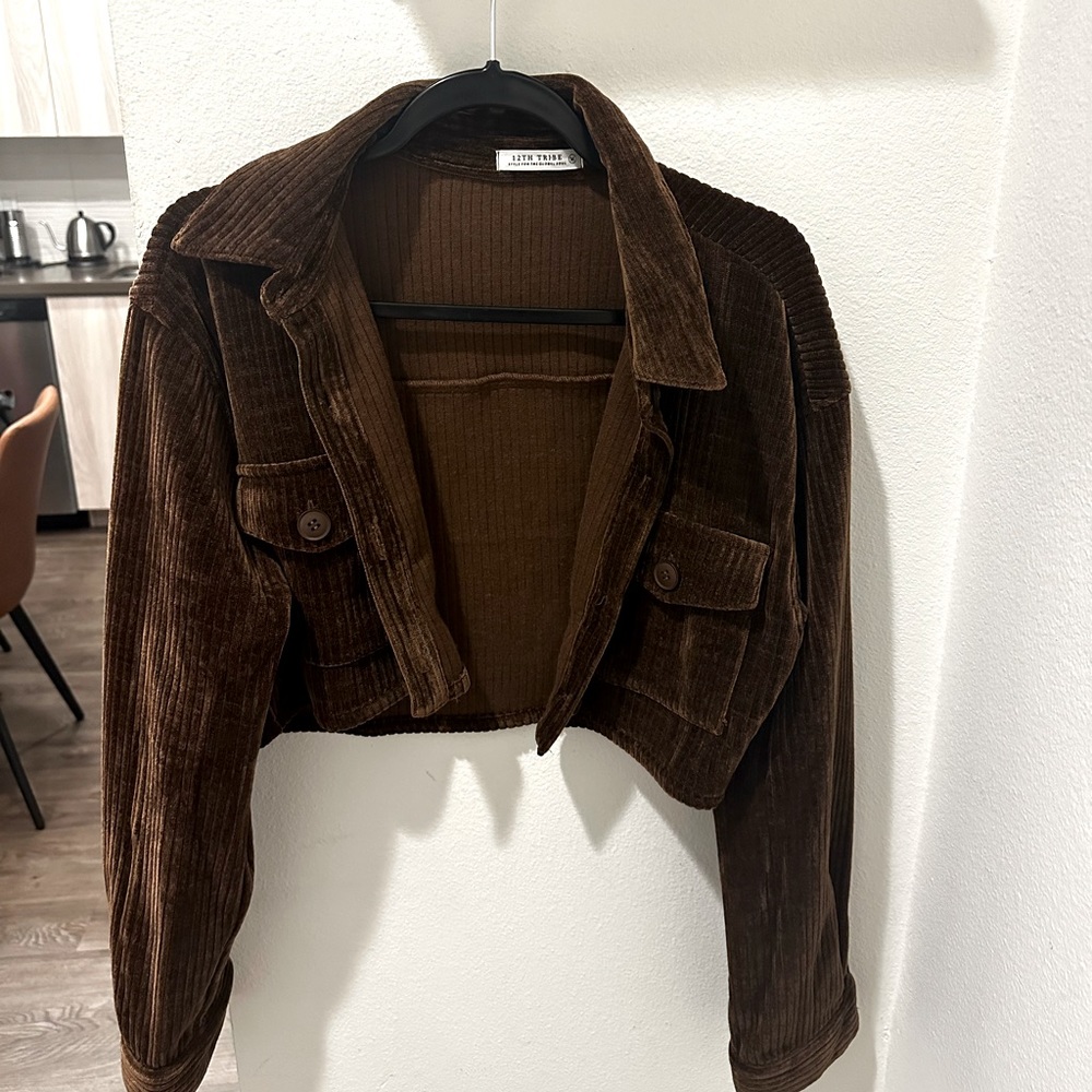 Cropped Brown Soft Jacket